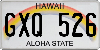 HI license plate GXQ526