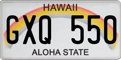 HI license plate GXQ550