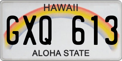 HI license plate GXQ613