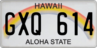 HI license plate GXQ614