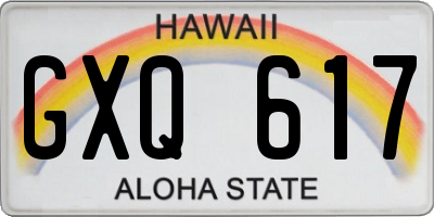 HI license plate GXQ617