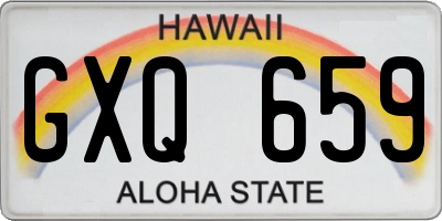 HI license plate GXQ659