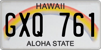 HI license plate GXQ761