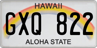 HI license plate GXQ822