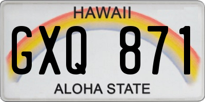 HI license plate GXQ871