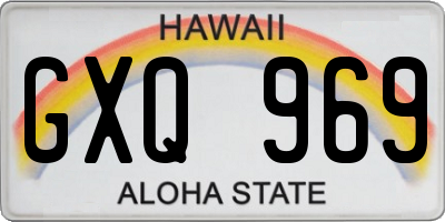HI license plate GXQ969