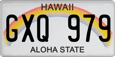 HI license plate GXQ979