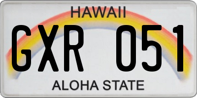 HI license plate GXR051