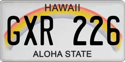HI license plate GXR226