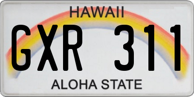 HI license plate GXR311