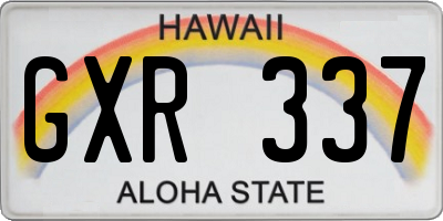 HI license plate GXR337