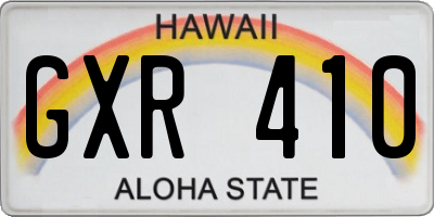 HI license plate GXR410