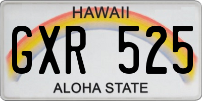 HI license plate GXR525