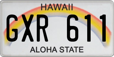 HI license plate GXR611