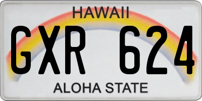 HI license plate GXR624