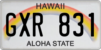 HI license plate GXR831