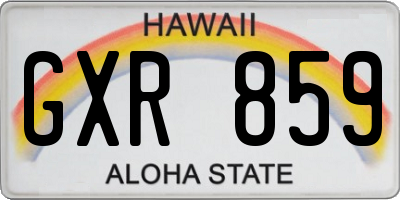 HI license plate GXR859