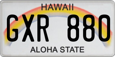 HI license plate GXR880