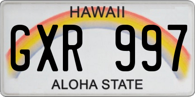 HI license plate GXR997