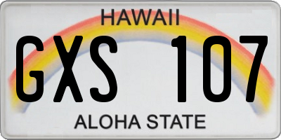 HI license plate GXS107