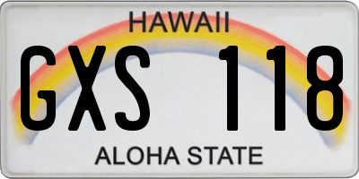 HI license plate GXS118