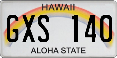 HI license plate GXS140
