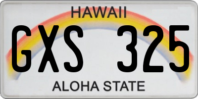 HI license plate GXS325