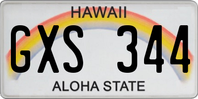 HI license plate GXS344