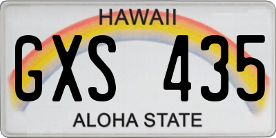 HI license plate GXS435