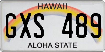 HI license plate GXS489