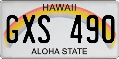 HI license plate GXS490
