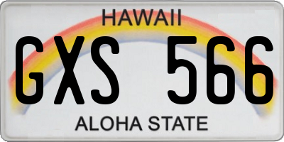HI license plate GXS566