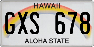 HI license plate GXS678
