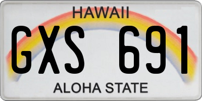 HI license plate GXS691