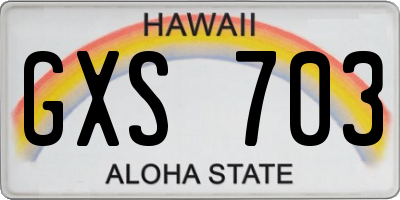 HI license plate GXS703