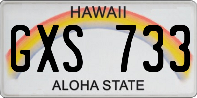 HI license plate GXS733