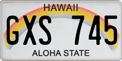 HI license plate GXS745