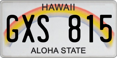 HI license plate GXS815