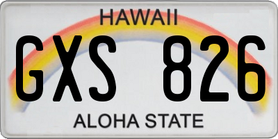 HI license plate GXS826
