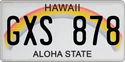 HI license plate GXS878