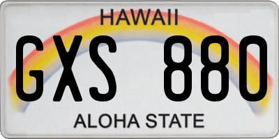 HI license plate GXS880