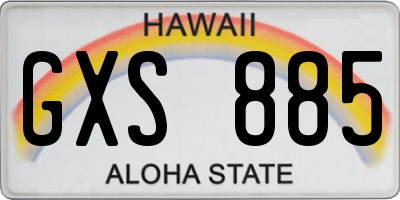 HI license plate GXS885