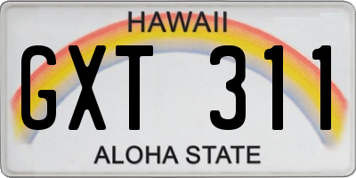 HI license plate GXT311