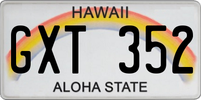 HI license plate GXT352