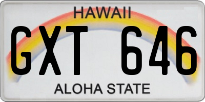 HI license plate GXT646