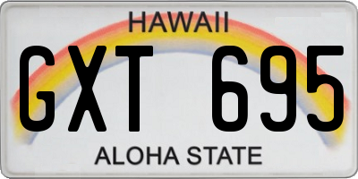 HI license plate GXT695