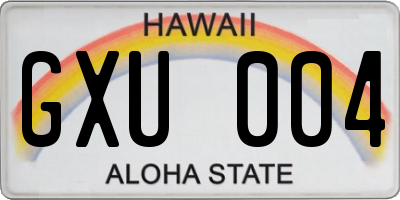 HI license plate GXU004