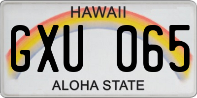 HI license plate GXU065
