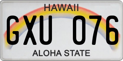 HI license plate GXU076