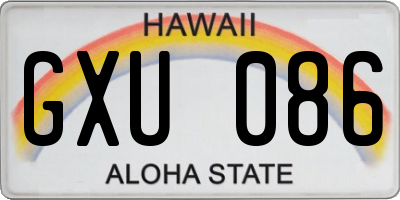 HI license plate GXU086